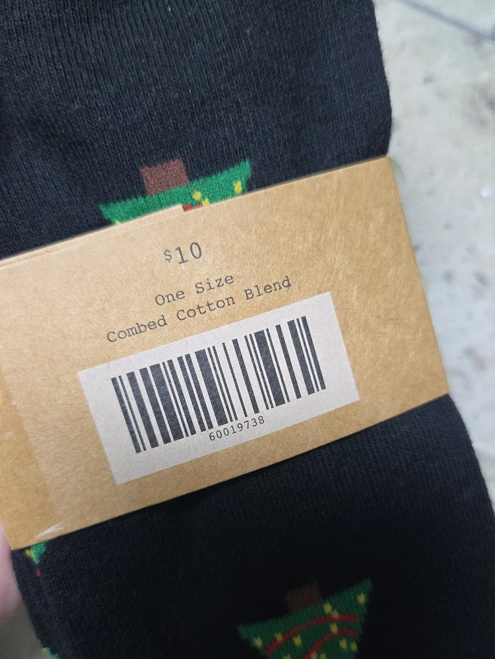 Steel City Black Men's Holiday Crew Socks with Christmas Tree